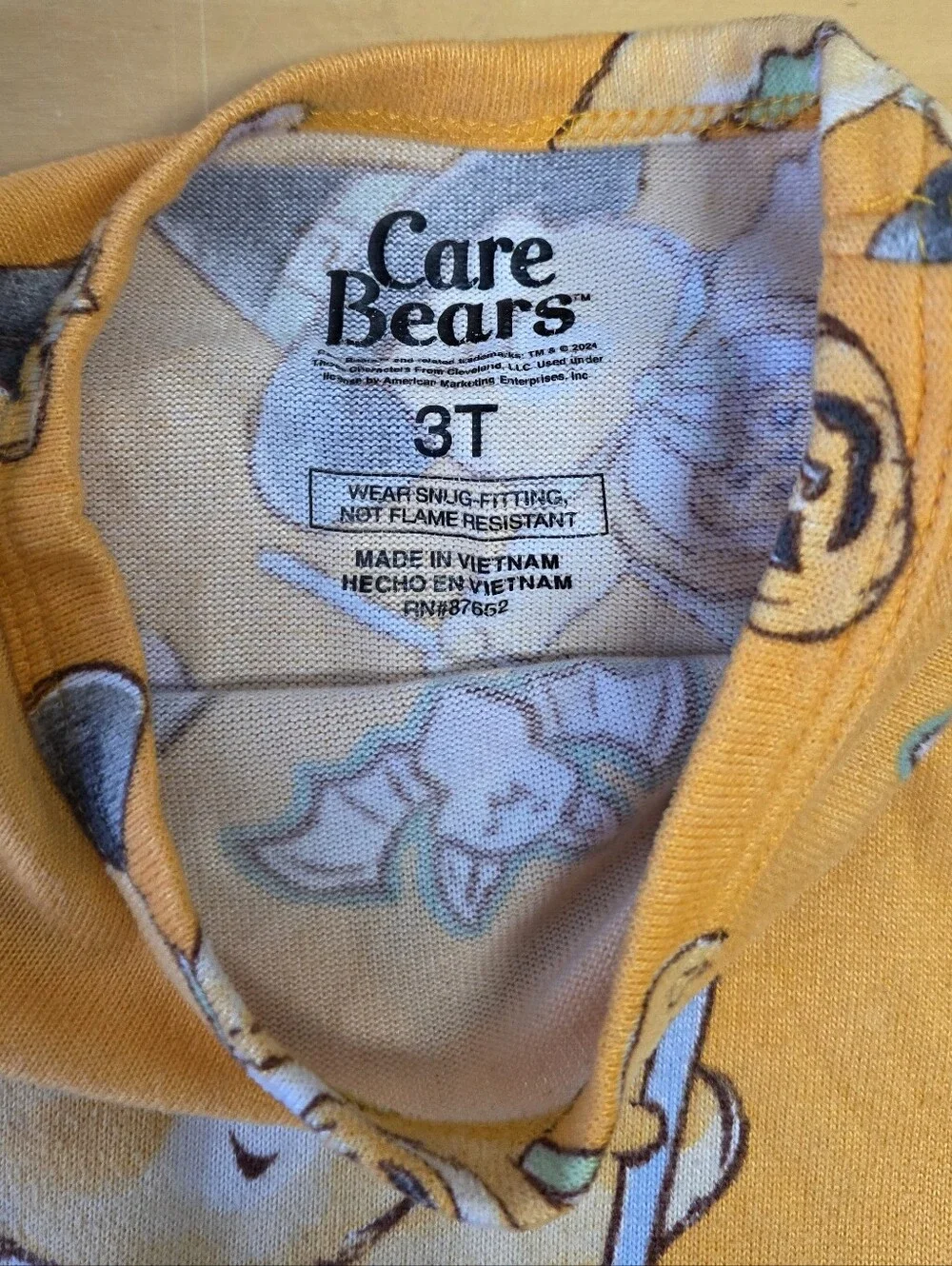 Care Bears Orange Halloween Witch Bear Pajama Set With Glow-in-the-Dark Fabric!